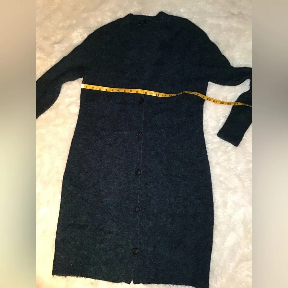 Ann Taylor green/black long sweater cardigan size medium - Picture 10 of 12